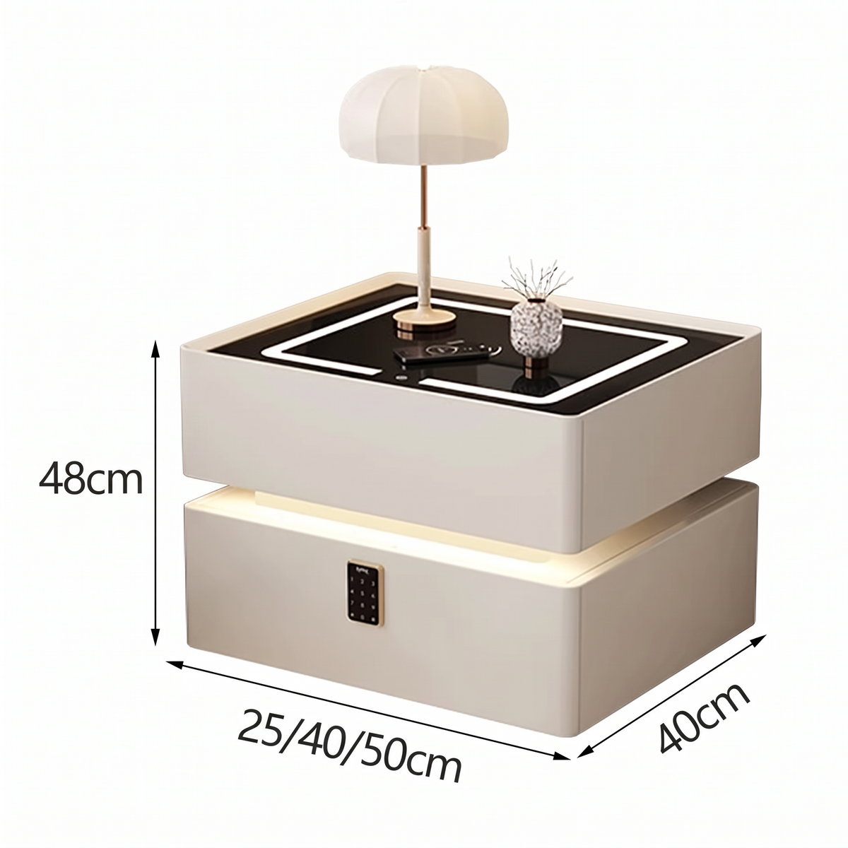 Wymiary i materiały — Szafka Nocna Lumo 25 cm