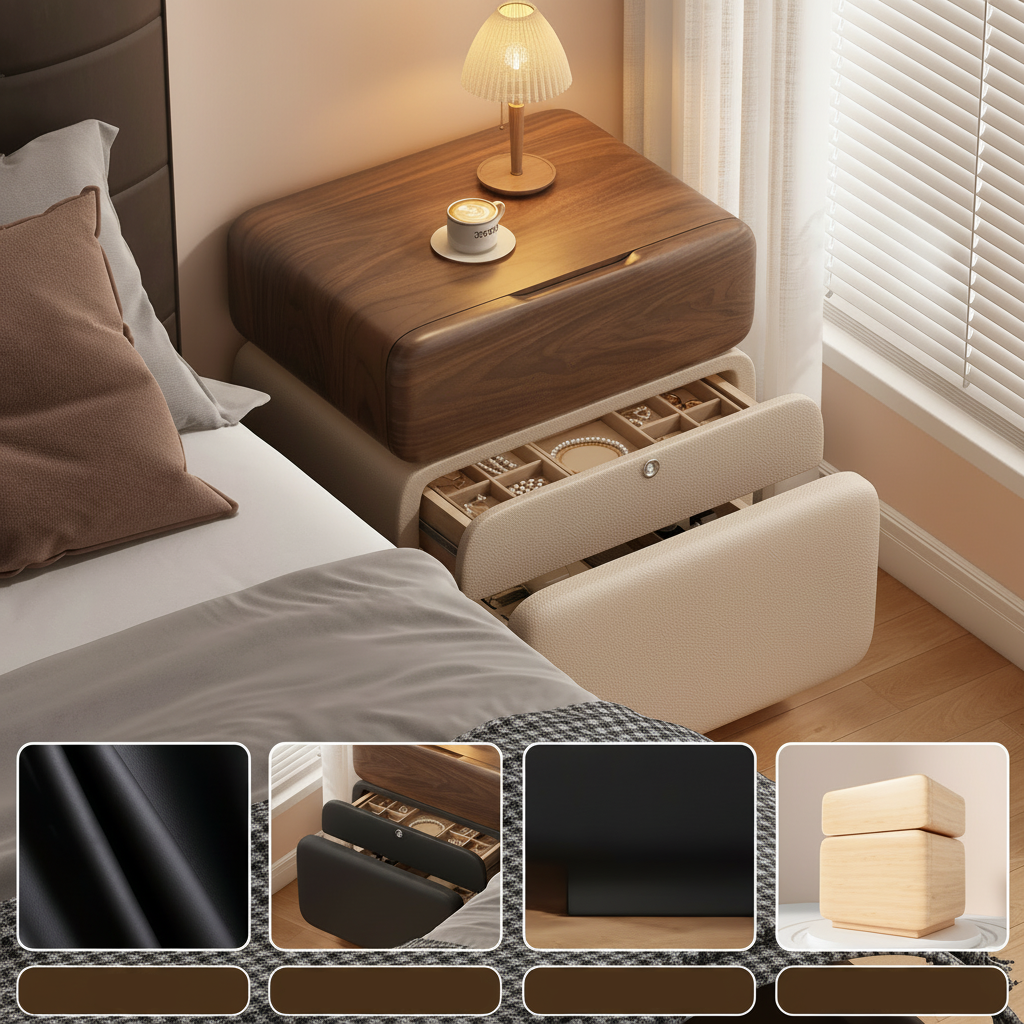 Szafka Nocna CubeWood Z Blokadą Na Odcisk Palca