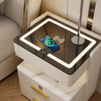 Szafka Nocna Velora Z Ładowaniem Bezprzewodowym, Głośnikiem Bluetooth, Podświetleniem LED I Blokadą Na Odcisk Palca