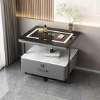 Minimalistischer Nachttisch mit Ablage und kabelloser Ladefunktion