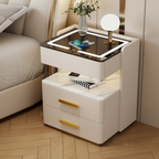 Szafka Nocna Velora Z Ładowaniem Bezprzewodowym, Głośnikiem Bluetooth, Podświetleniem LED I Blokadą Na Odcisk Palca