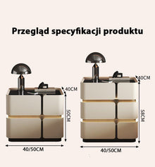 Szafka Nocna Soft Quad Z Ładowaniem Bezprzewodowym, Głośnikiem Bluetooth, Podświetleniem LED I Blokadą PIN