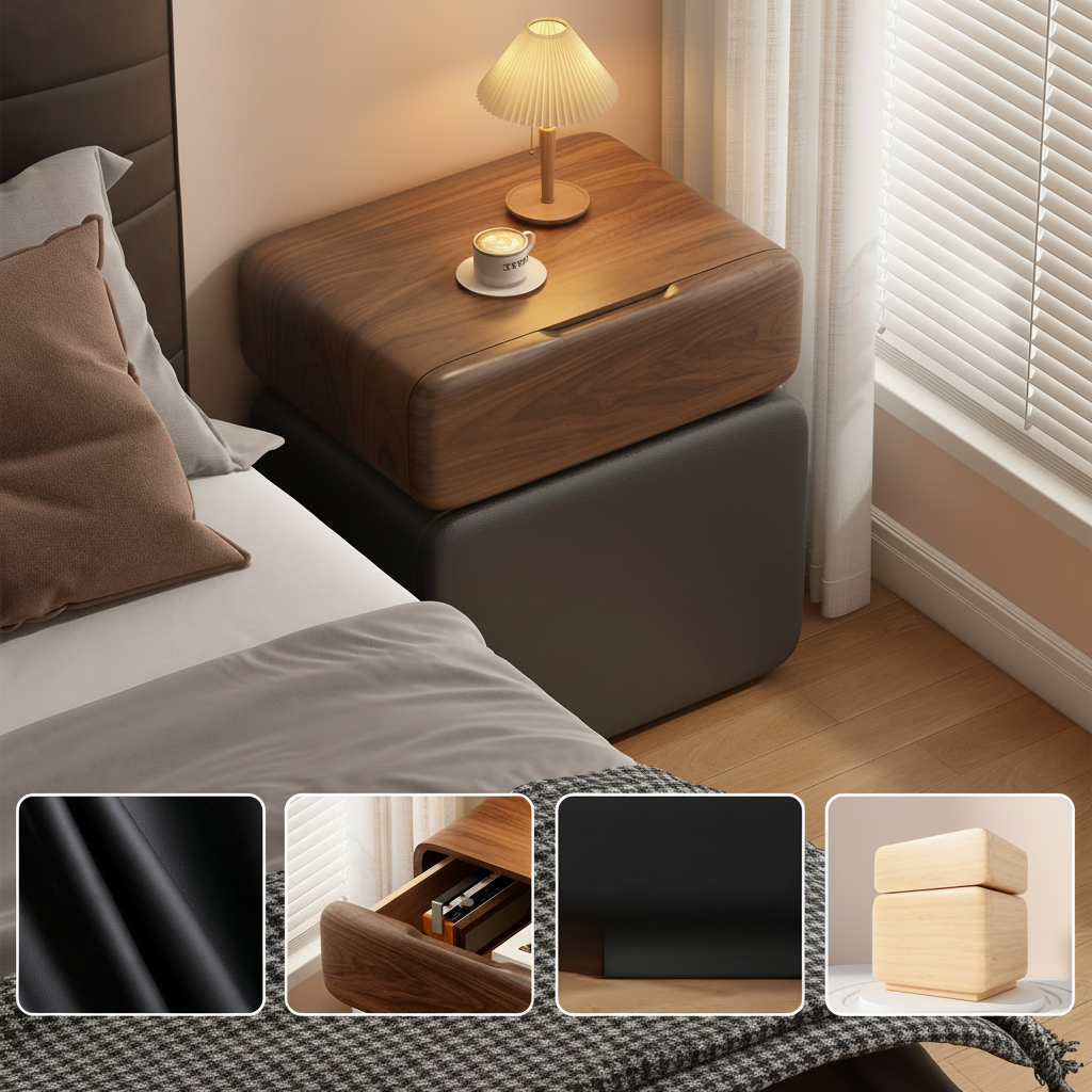 Szafka Nocna CubeWood Z Blokadą Na Odcisk Palca