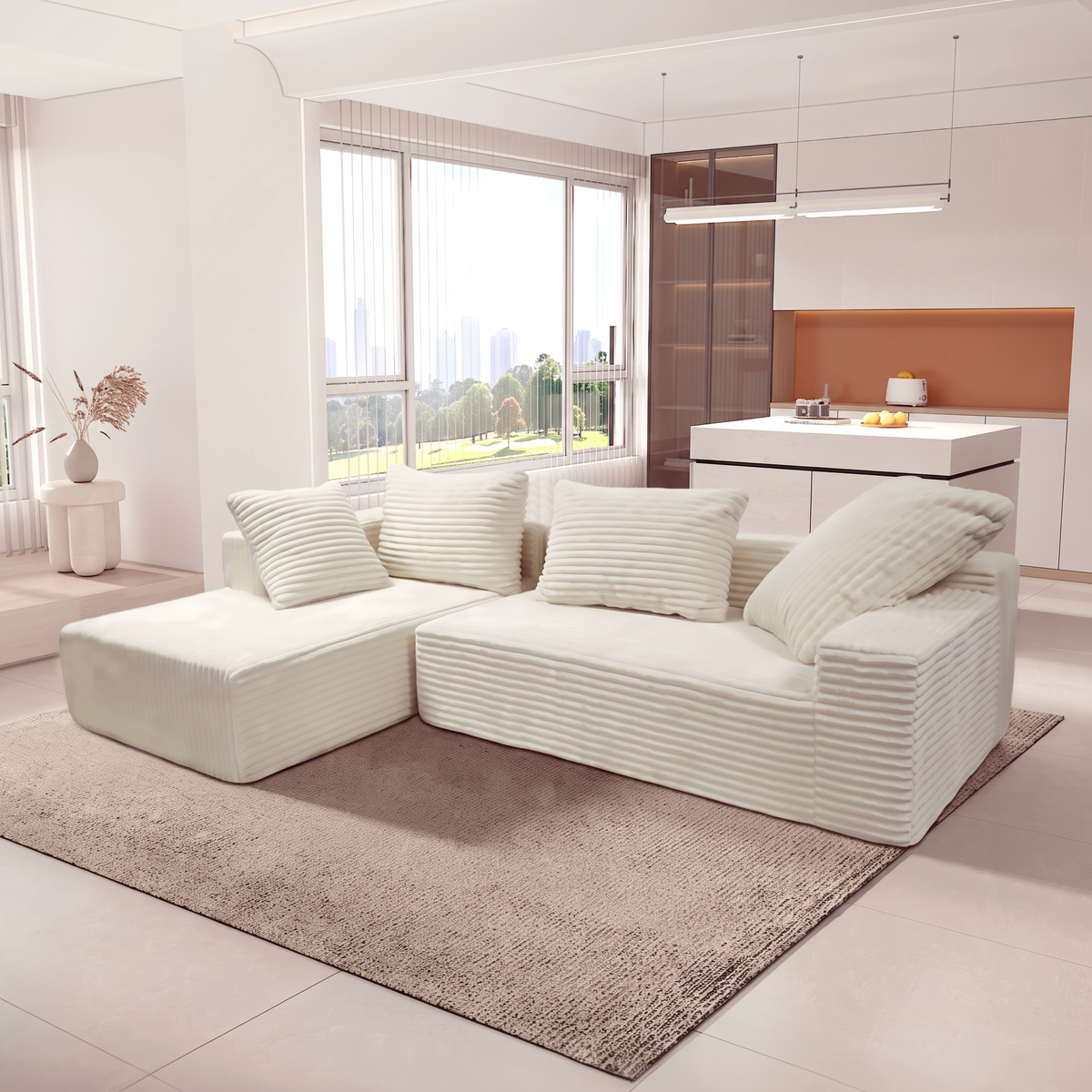 Maro — Bezramowa sofa modułowa z pianki 270 cm