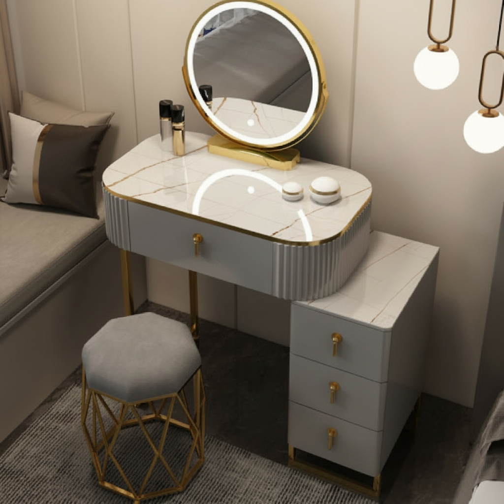 Toaletka Premium z lustrem LED – elegancja, która porządkuje codzienność