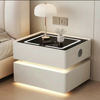 Szafka Nocna Lumo Z Ładowaniem Bezprzewodowym, Głośnikiem Bluetooth, Podświetleniem LED I Blokadą PIN