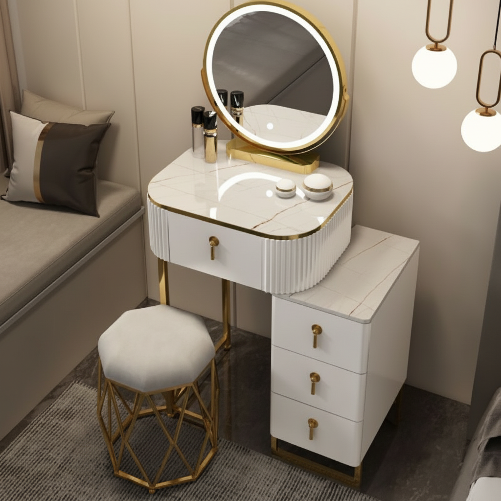 Toaletka Premium z lustrem LED – elegancja, która porządkuje codzienność