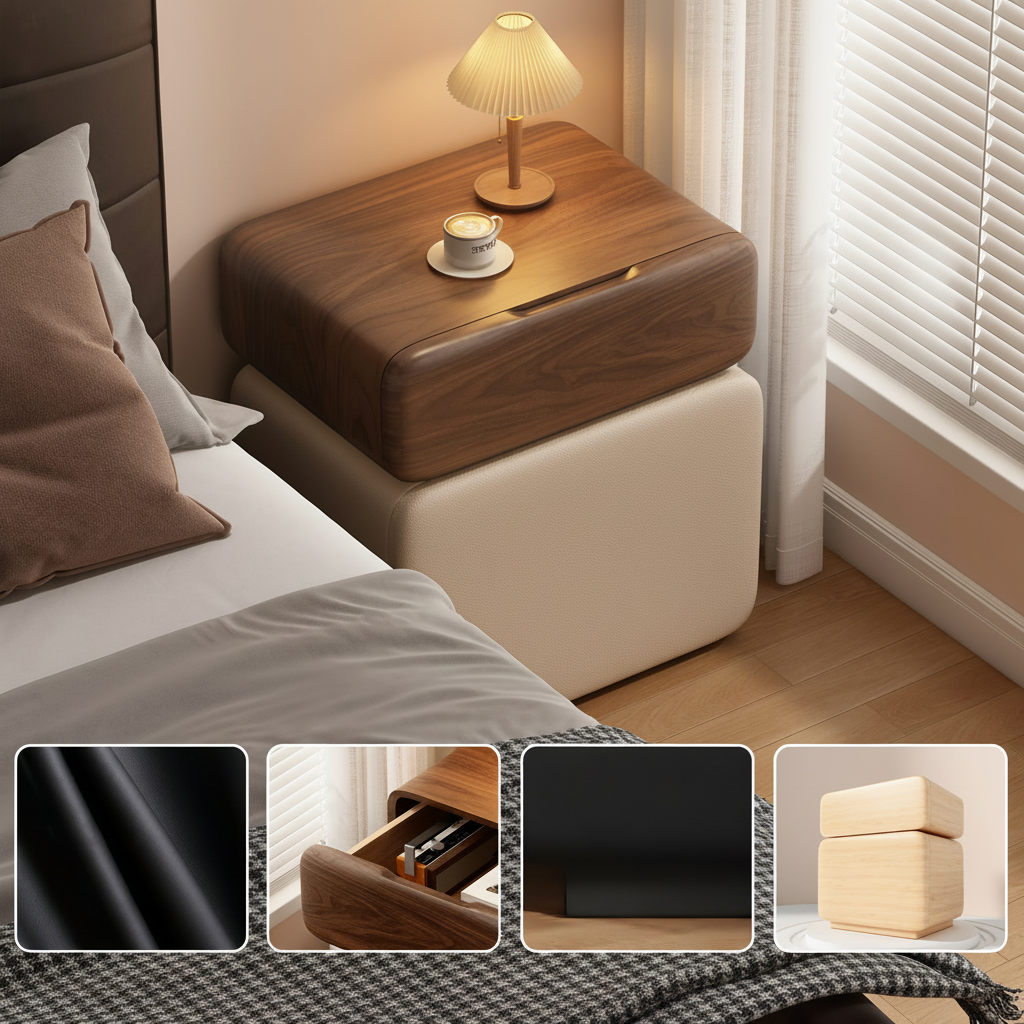 Szafka Nocna CubeWood Z Blokadą Na Odcisk Palca