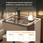 Szafka Nocna Velora Z Ładowaniem Bezprzewodowym, Głośnikiem Bluetooth, Podświetleniem LED I Blokadą Na Odcisk Palca