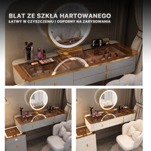 Lumira Glass - Toaletka LED Smart z ładowaniem Qi i Bluetooth