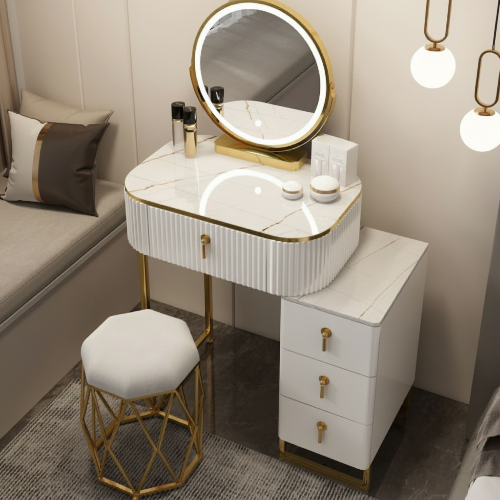 Toaletka Premium z lustrem LED – elegancja, która porządkuje codzienność