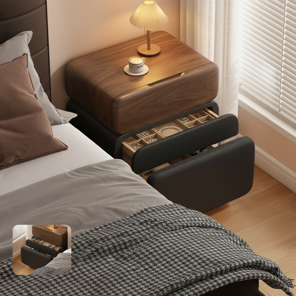 Szafka Nocna CubeWood Z Blokadą Na Odcisk Palca