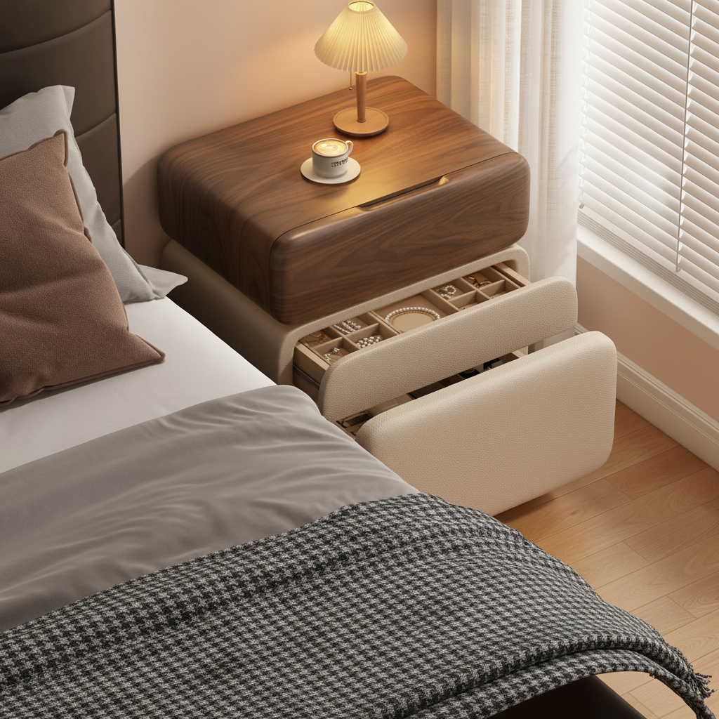 Szafka Nocna CubeWood Z Blokadą Na Odcisk Palca