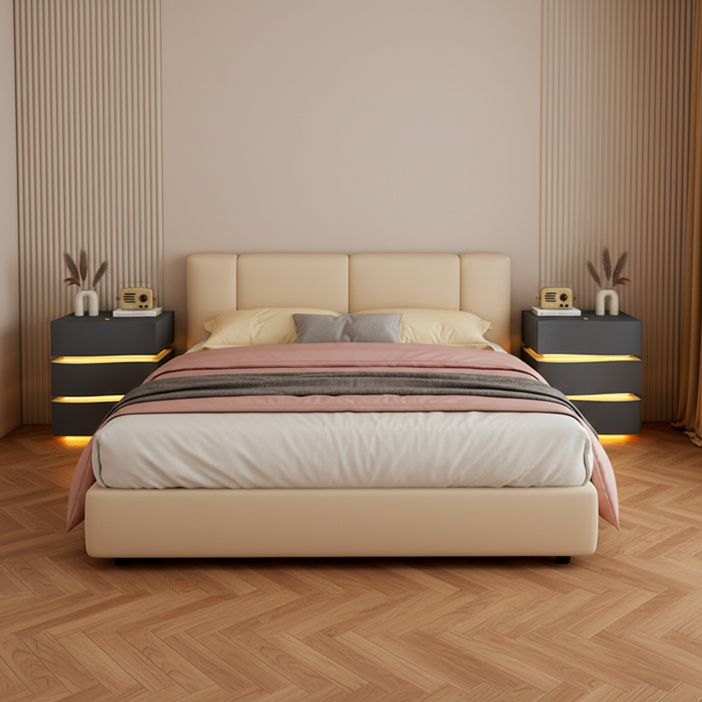 Szafka Nocna 2-Line Z Oświetleniem LED