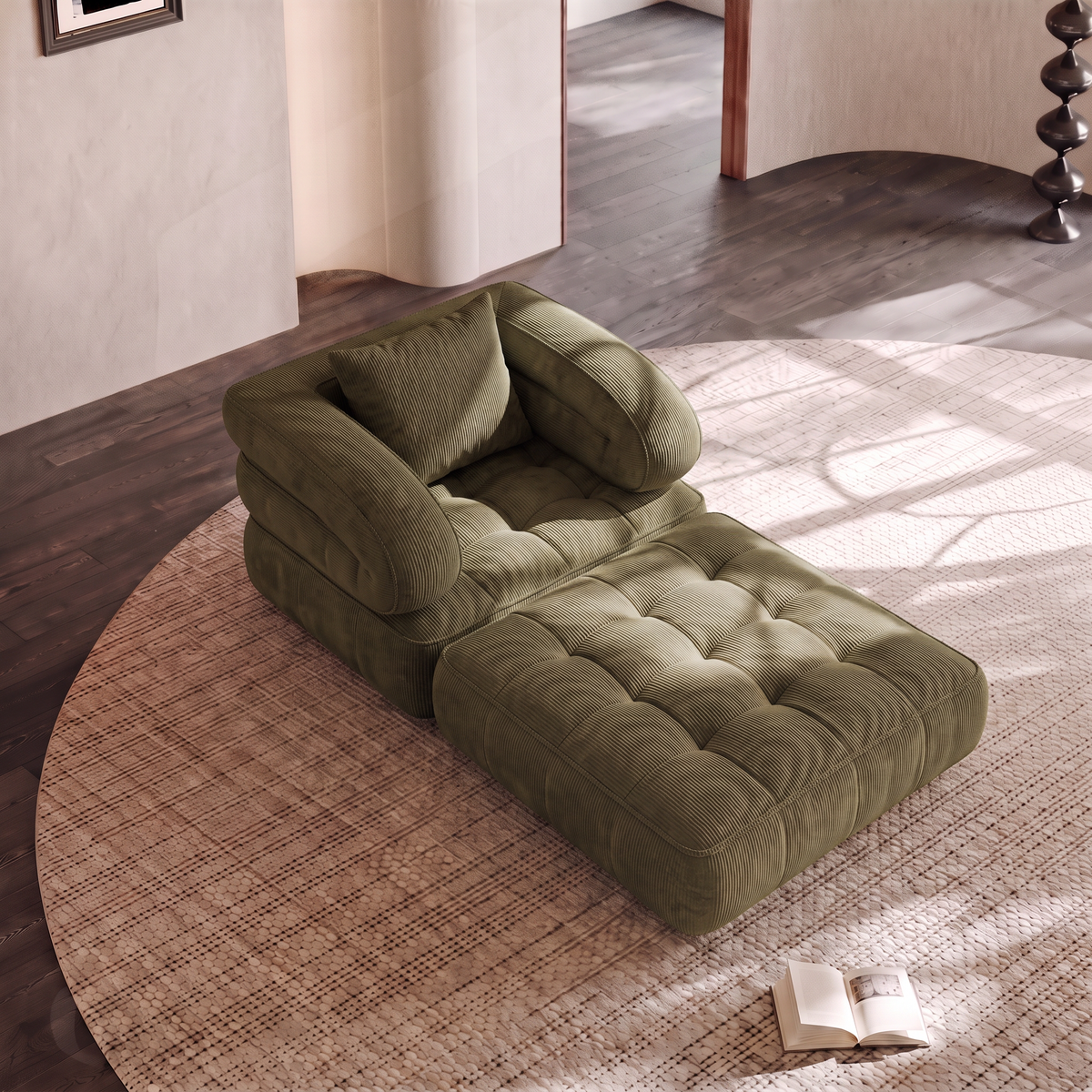 Mova — Bezramowy fotel modułowy 90 cm