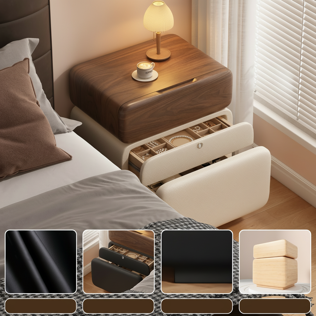 Szafka Nocna CubeWood Z Blokadą Na Odcisk Palca