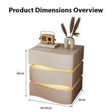 3-Line Nightstand with LED Lighting