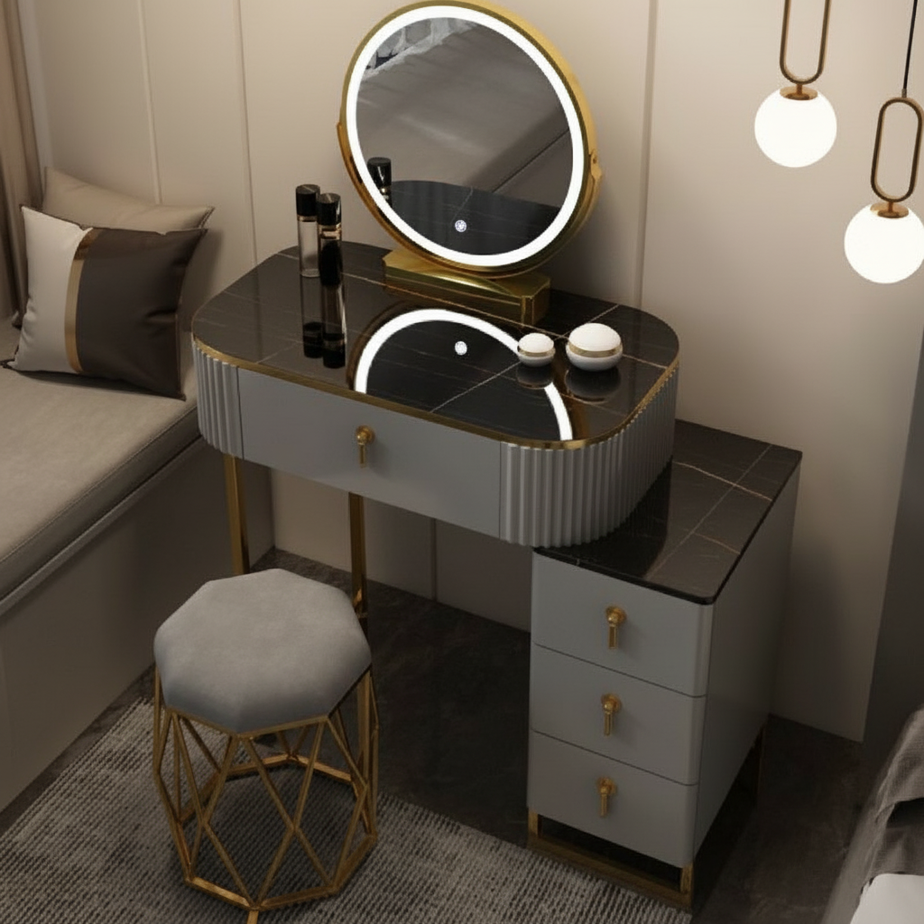 Toaletka Premium z lustrem LED – elegancja, która porządkuje codzienność