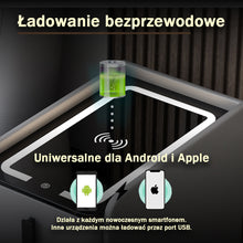 Nachttisch Nexo mit kabelloser Ladefunktion, Bluetooth-Lautsprecher, LED-Beleuchtung und Fingerabdrucksperre