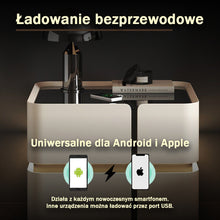 Szafka Nocna Soft Quad Z Ładowaniem Bezprzewodowym, Głośnikiem Bluetooth, Podświetleniem LED I Blokadą PIN
