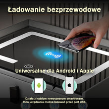 Szafka Nocna Nexo Z Ładowaniem Bezprzewodowym, Głośnikiem Bluetooth, Podświetleniem LED I Blokadą Na Odcisk Palca