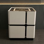 Weicher Vierfach-Nachttisch mit kabelloser Ladefunktion und 2 Schubladen