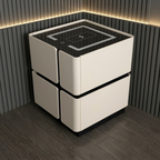 Weicher Vierfach-Nachttisch mit kabelloser Ladefunktion und 2 Schubladen