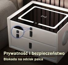 Szafka Nocna Nexo Z Ładowaniem Bezprzewodowym, Głośnikiem Bluetooth, Podświetleniem LED I Blokadą Na Odcisk Palca
