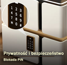 Szafka Nocna Soft Quad Z Ładowaniem Bezprzewodowym, Głośnikiem Bluetooth, Podświetleniem LED I Blokadą PIN