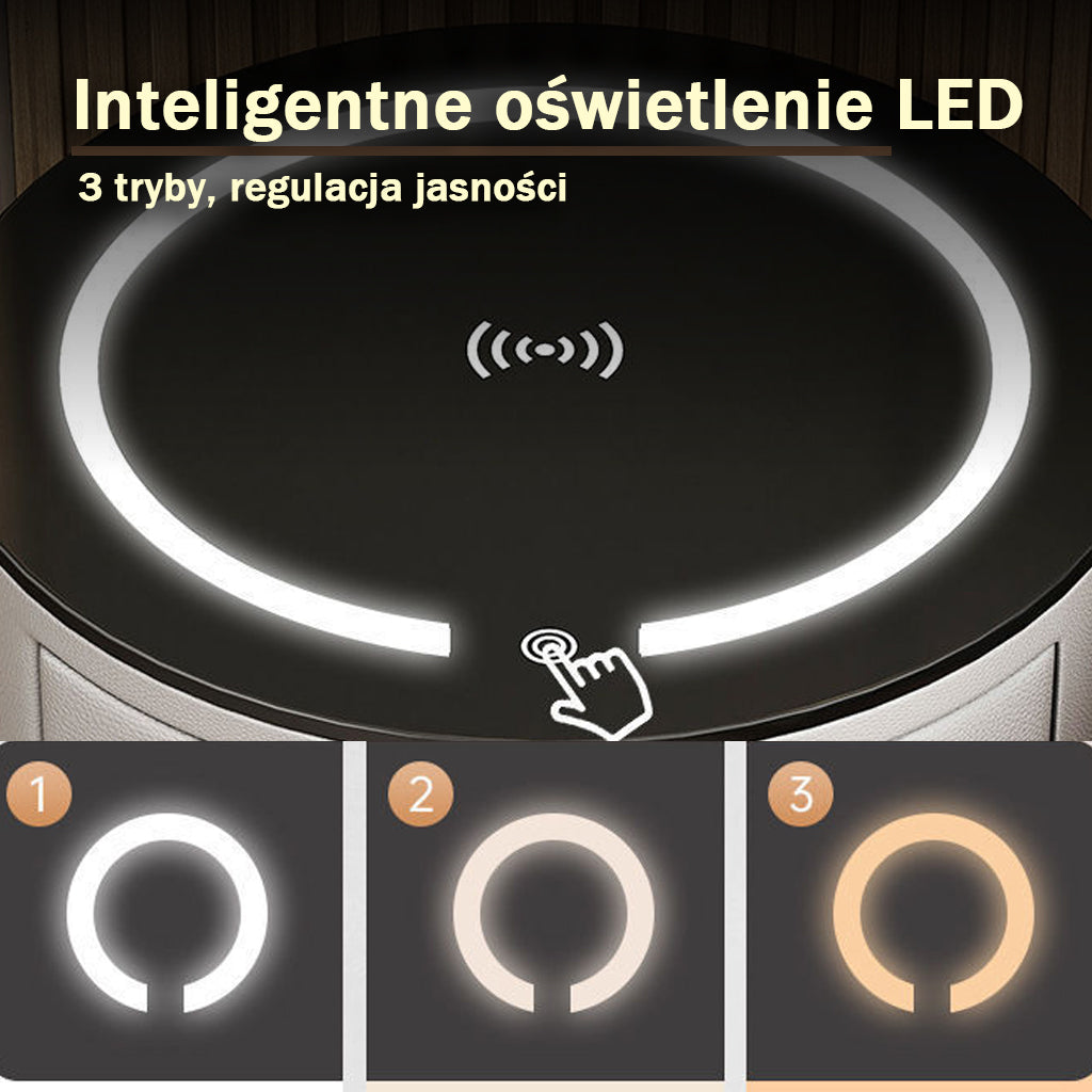 Szafka Nocna Orbis Z Ładowaniem Bezprzewodowym, Podświetleniem LED