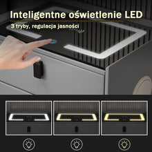 Szafka Nocna Nexo Z Ładowaniem Bezprzewodowym, Głośnikiem Bluetooth, Podświetleniem LED I Blokadą Na Odcisk Palca