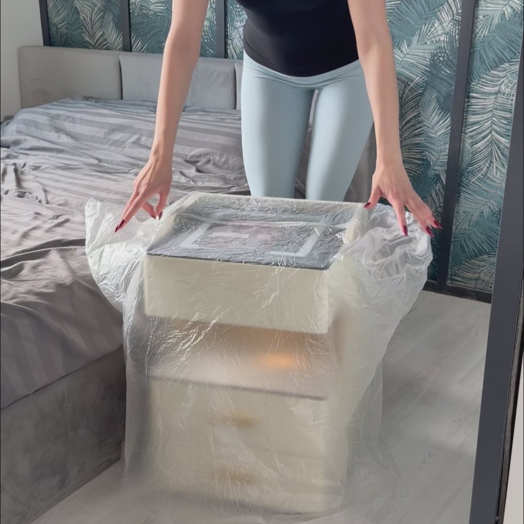 Szafka Nocna Velora Z Ładowaniem Bezprzewodowym, Głośnikiem Bluetooth, Podświetleniem LED I Blokadą Na Odcisk Palca